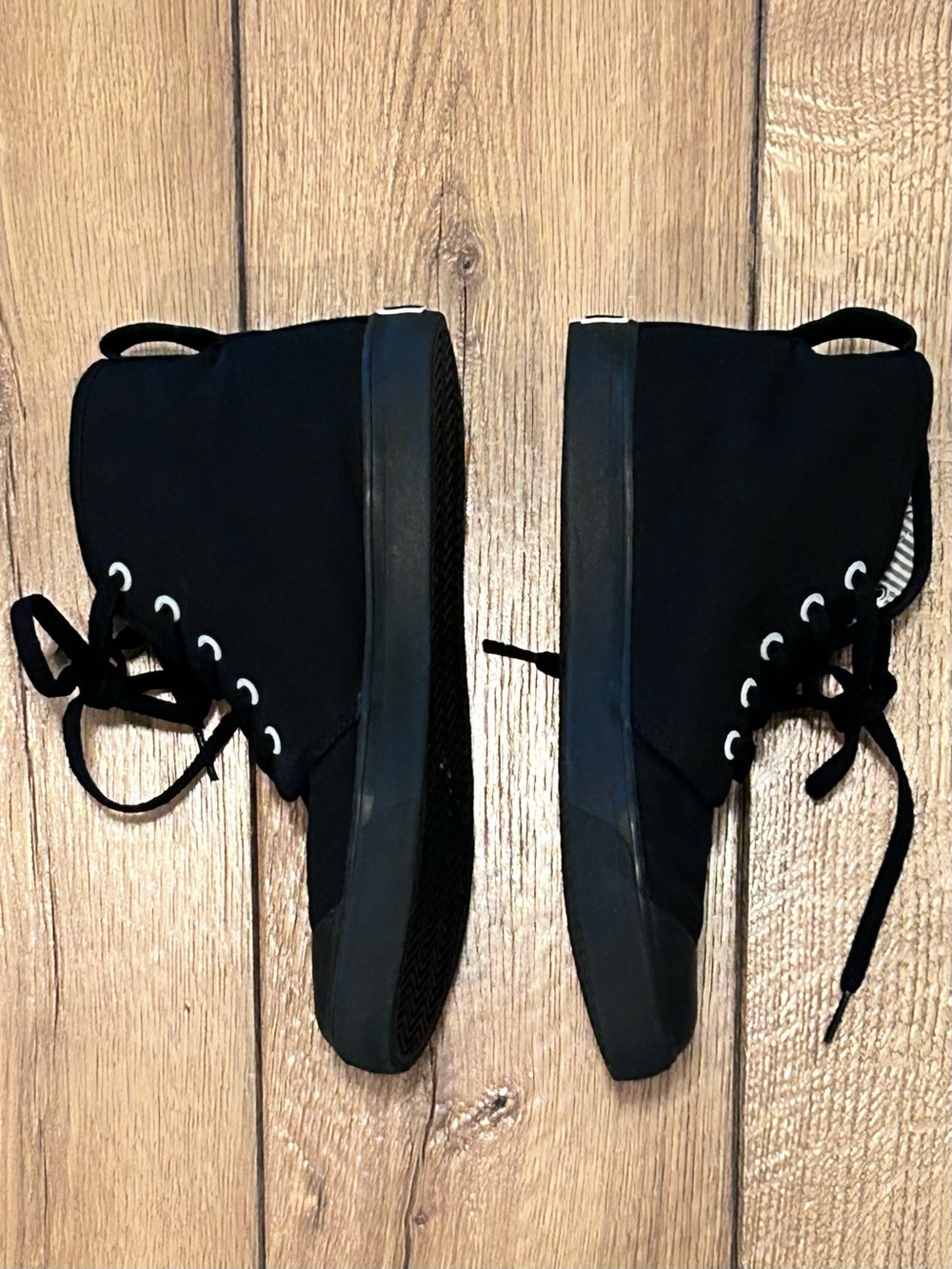 BANGS Firefly High Top Vegan Canvas Lace Up Black Onyx Sneaker Women’s 8.5 Men 7 - Picture 7 of 16